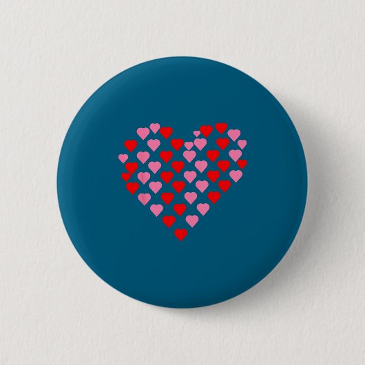 Nk And Red Hearts Lovers Funny Valentine’s Day Hum Button (Vorderseite)