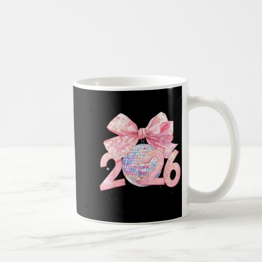 Nk Bow Coquette Disco Ball Happy New Year 2026  Kaffeetasse (Rechts)