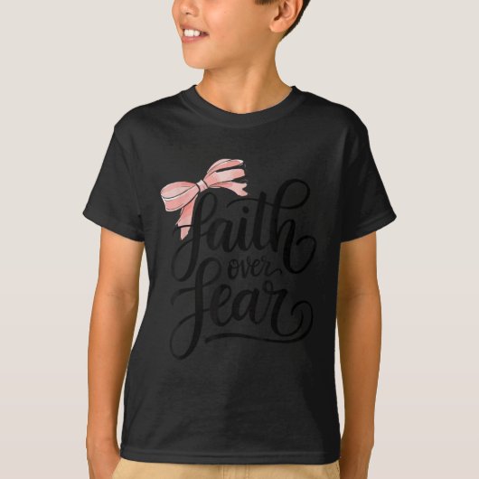Nk Bow Faith Over Fear Christian Teen Girl God Goo T-Shirt (Vorderseite)