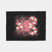 Nk Christmas Candy Cane Preppy Coquette Xmas Bow G Fleecedecke (Vorderseite (Horizontal))
