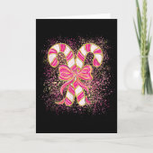 Nk Christmas Candy Cane Preppy Coquette Xmas Bow G Karte (Vorderseite)