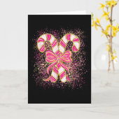 Nk Christmas Candy Cane Preppy Coquette Xmas Bow G Karte (Gelbe Blume)