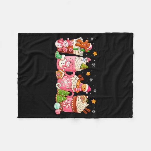 Nk Christmas Coffee Xmas Gingerbread Man Cookie Co Fleecedecke (Vorderseite (Horizontal))