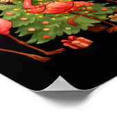 Nk Christmas Flamingos _ Cute Holiday Tree & D Poster (Ecke)