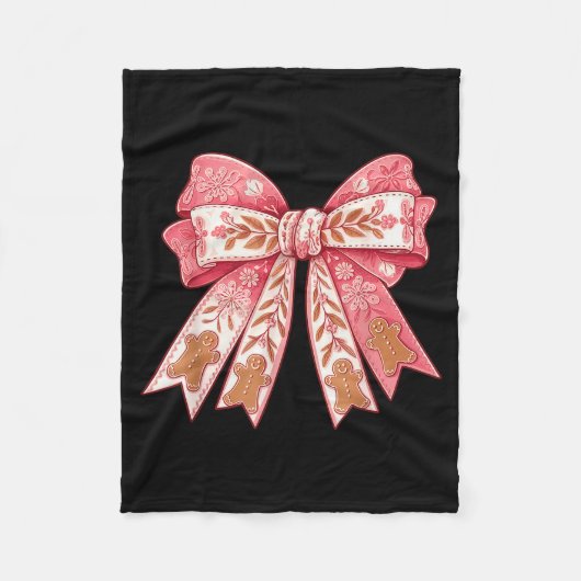 Nk Coquette Bow Christmas Gingerbread Man Girly Xm Fleecedecke (Vorderseite)