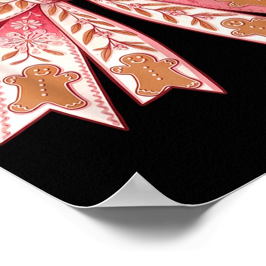 Nk Coquette Bow Christmas Gingerbread Man Girly Xm Poster (Ecke)