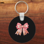 Nk Coquette Bow Christmas Gingerbread Man Girly Xm Schlüsselanhänger (Vorderseite)