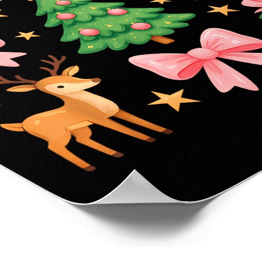 Nk Coquette Bow Christmas Tree Santa Gingerbread X Poster (Ecke)