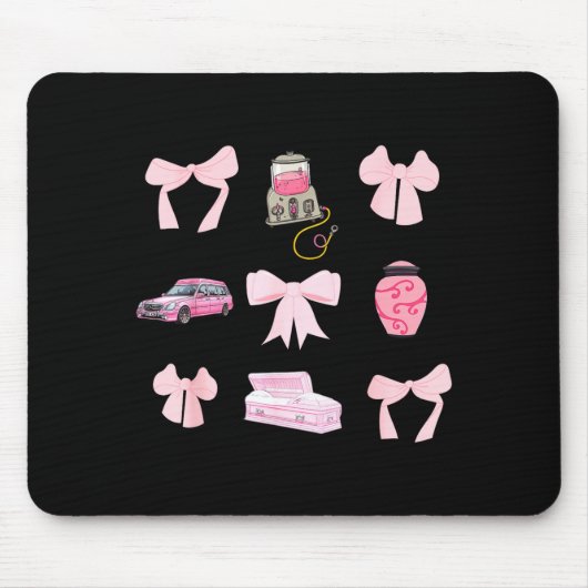 Nk Coquette Bow Funeral Director Mortician Mortuar Mousepad (Vorne)