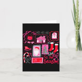 Nk Coquette Bow Ho Ho Ho Tis The Season Christmas Karte (Vorderseite)