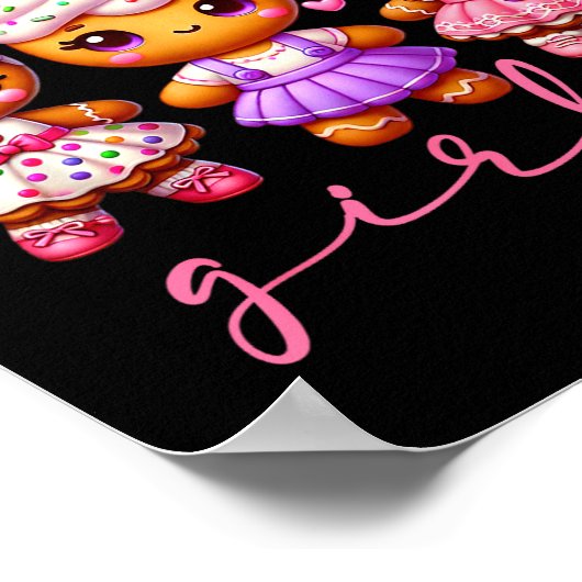 Nk Cute Gingerbread Christmas Girly Pajama Outfits Poster (Ecke)