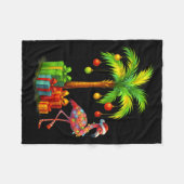 Nk Flamingo Christmas Palm Tree Trocal Xmas Fleecedecke (Vorderseite (Horizontal))
