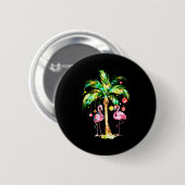 Nk Flamingo Christmas Palm Tree Trocal Xmas Holida Button (Vorne & Hinten)