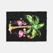 Nk Flamingo Christmas Palm Tree Trocal Xmas Holida Fleecedecke (Vorderseite (Horizontal))