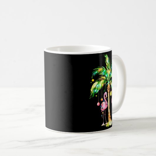 Nk Flamingo Christmas Palm Tree Trocal Xmas Holida Kaffeetasse (VorderseiteRechts)