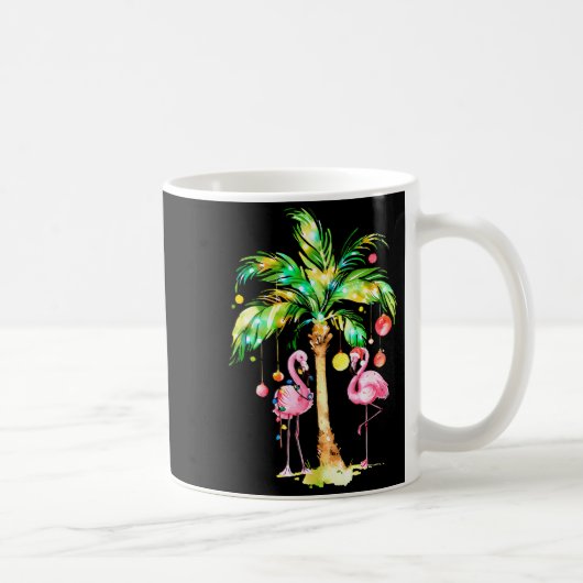 Nk Flamingo Christmas Palm Tree Trocal Xmas Holida Kaffeetasse (Rechts)