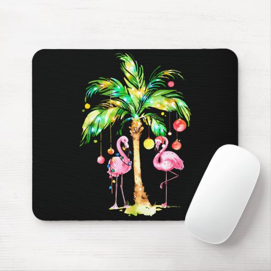 Nk Flamingo Christmas Palm Tree Trocal Xmas Holida Mousepad (Mit Mouse)