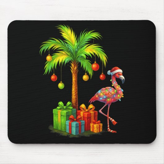 Nk Flamingo Christmas Palm Tree Trocal Xmas Mousepad (Vorne)