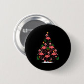 Nk Flamingo Christmas Tree Lights Santa Hat Xmas P Button (Vorne & Hinten)
