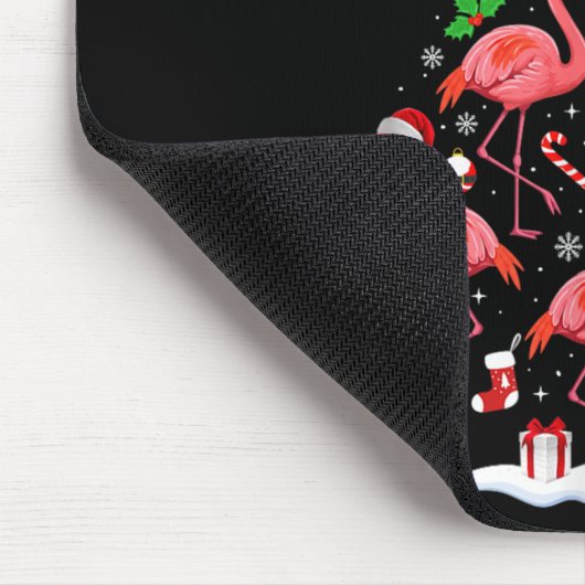 Nk Flamingo Christmas Tree Lights Santa Hat Xmas P Mousepad (Ecke)