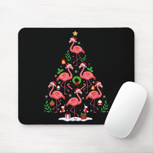 Nk Flamingo Christmas Tree Lights Santa Hat Xmas P Mousepad (Mit Mouse)