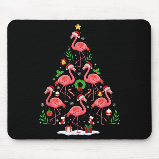Nk Flamingo Christmas Tree Lights Santa Hat Xmas P Mousepad (Vorne)