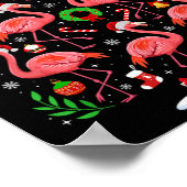 Nk Flamingo Christmas Tree Lights Santa Hat Xmas P Poster (Ecke)
