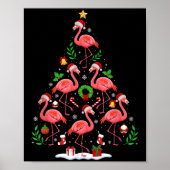 Nk Flamingo Christmas Tree Lights Santa Hat Xmas P Poster (Vorne)