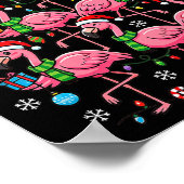Nk Flamingo Christmas Tree Santa Flamingo Holiday  Poster (Ecke)