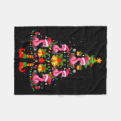 Nk Flamingo Christmas Tree Santa Hat Xmas Fleecedecke (Vorderseite (Horizontal))