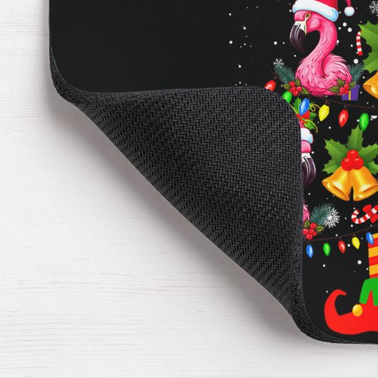 Nk Flamingo Christmas Tree Santa Hat Xmas  Mousepad (Ecke)