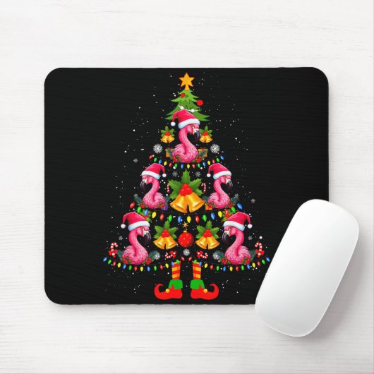 Nk Flamingo Christmas Tree Santa Hat Xmas Mousepad (Mit Mouse)