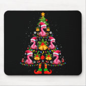 Nk Flamingo Christmas Tree Santa Hat Xmas Mousepad (Vorne)