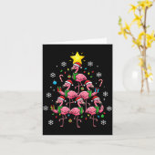 Nk Flamingo Christmas Tree With Santa Hats &amp; H Karte (Gelbe Blume)