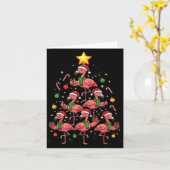 Nk Flamingo Christmas Tree With Santa Hats &amp; H Karte (Gelbe Blume)