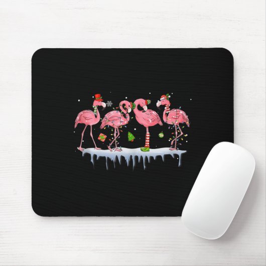 Nk Flamingo Hat Santa Merry Christmas Lights Women Mousepad (Mit Mouse)
