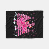 Nk Flamingo Santa Hat Leopard Christmas Tree Xmas Fleecedecke (Vorderseite (Horizontal))
