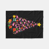Nk Flamingo Santa Merry Christmas Tree Lights Wome Fleecedecke (Vorderseite (Horizontal))