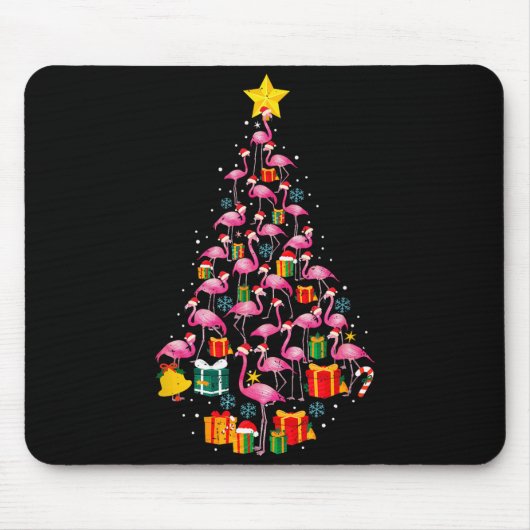 Nk Flamingo Santa Merry Christmas Tree Lights Wome Mousepad (Vorne)