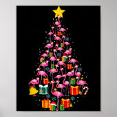 Nk Flamingo Santa Merry Christmas Tree Lights Wome Poster (Vorne)