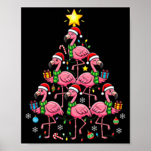 Nk Flamingo Weihnachtsbaum Santa Flamingo Feiertag Poster