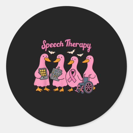 Nk Goose Ribbon Speech Language Pathologist Therap Runder Aufkleber (Vorderseite)