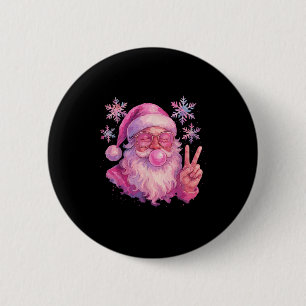 Nk Gum Bubble-Blowing-Santa-Shirt, Vintage Nk Chri Button