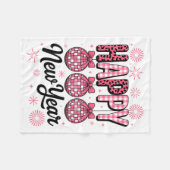 Nk Happy New Year Disco Ball Leopard For Women Gir Fleecedecke (Vorderseite (Horizontal))