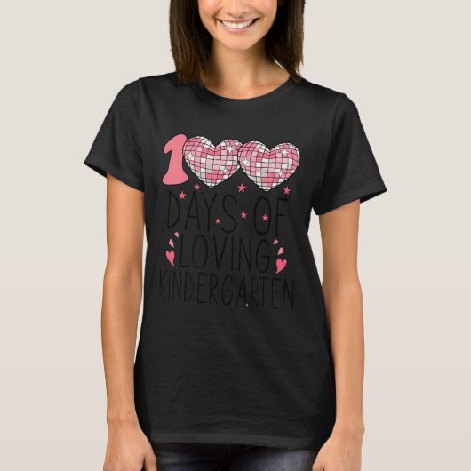 Nk Heart Kindergarten Valentine 100 Days For Girl T-Shirt (Vorderseite)