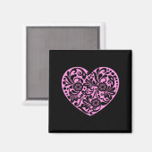 Nk Heart With Flowers Cut Out Cute Valentine Fav Magnet (Vorderseite/Rückseite)