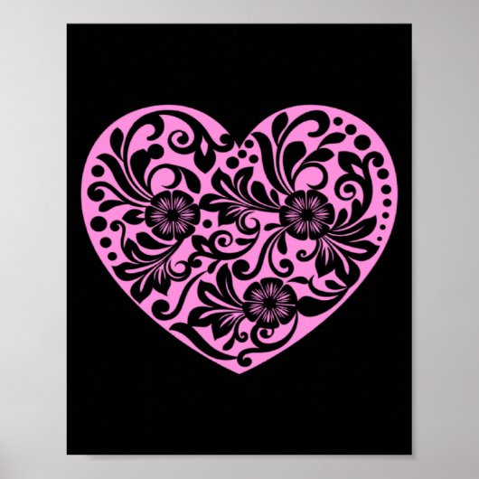 Nk Heart With Flowers Cut Out Cute Valentine Fav Poster (Vorne)