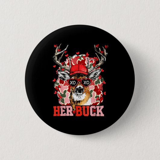Nk Her Buck Camo Deer Hunting Camouflage Matching  Button (Vorderseite)