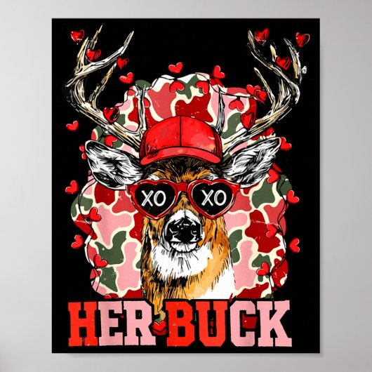 Nk Her Buck Camo Deer Hunting Camouflage Matching  Poster (Vorne)