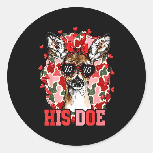 Nk His Doe Camo Deer Hunting Camouflage Matching C Runder Aufkleber (Vorderseite)